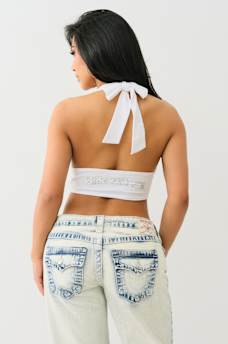 CRYSTAL PLUNGE HALTER TOP, image 5