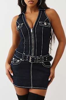 VESTIDO DE MEZCLILLA BIG T CON CINTUR&Oacute;N, image 4