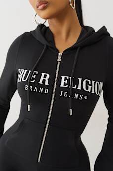 FRENCH TERRY HOODIE ROMPER, image 2