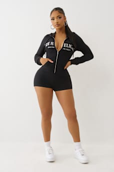 FRENCH TERRY HOODIE ROMPER, image 3