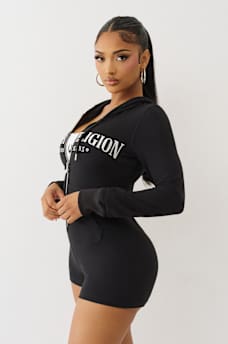 FRENCH TERRY HOODIE ROMPER, image 4