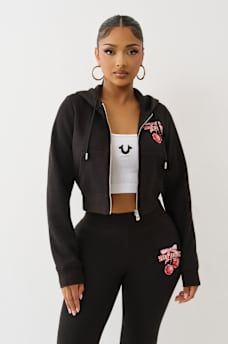 CHERRY SHRUNKEN ZIP HOODIE, image 2