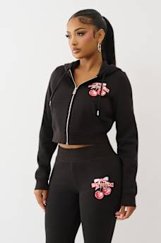 CHERRY SHRUNKEN ZIP HOODIE, image 4
