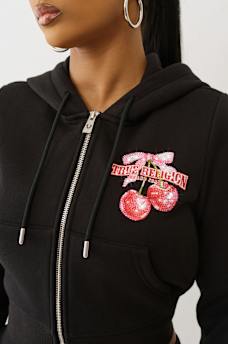 CHERRY SHRUNKEN ZIP HOODIE, image 6
