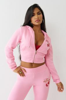 CHERRY SHRUNKEN ZIP HOODIE, image 2