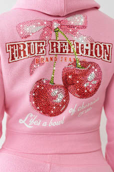 CHERRY SHRUNKEN ZIP HOODIE, image 1