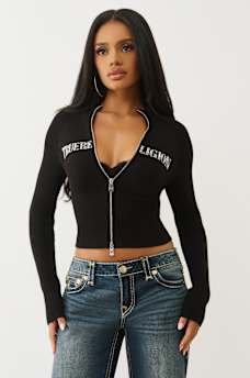 CRYSTAL ZIP SWEATER, image 1
