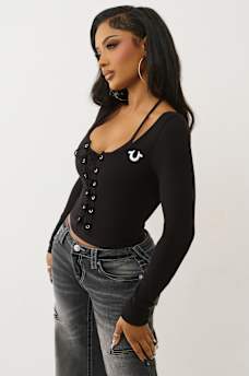LAYERED CORSET LONG SLEEVE TOP, image 4