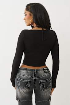 LAYERED CORSET LONG SLEEVE TOP, image 5