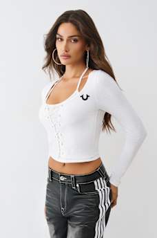 LAYERED CORSET LONG SLEEVE TOP, image 4