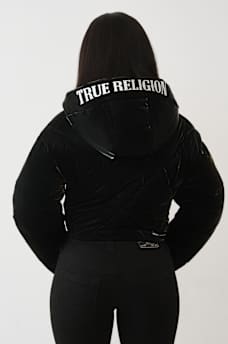 CHAQUETA ACOLCHADA DE ALTO BRILLO CON CAPUCHA, image 2