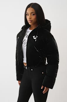 CHAQUETA ACOLCHADA DE ALTO BRILLO CON CAPUCHA, image 4