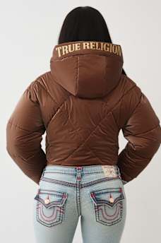 CHAQUETA ACOLCHADA DE ALTO BRILLO CON CAPUCHA, image 2