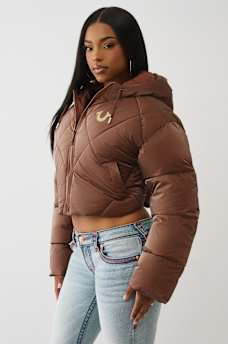 CHAQUETA ACOLCHADA DE ALTO BRILLO CON CAPUCHA, image 4