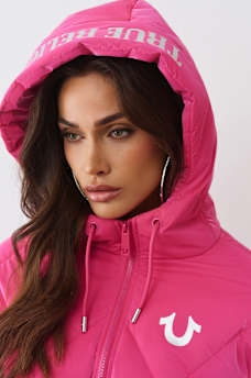 CHAQUETA ACOLCHADA DE ALTO BRILLO CON CAPUCHA, image 7