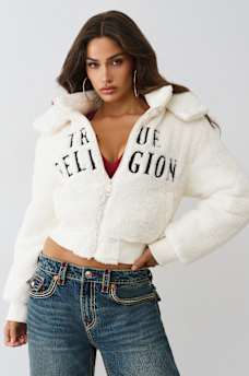 EMBROIDERED SHERPA JACKET, image 1