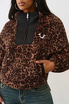 SUDADERA CON CAPUCHA Y MEDIO CIERRE CON PATR&Oacute;N DE LEOPARDO, image 5