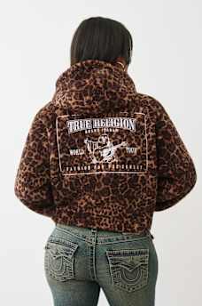 SUDADERA CON CAPUCHA Y MEDIO CIERRE CON PATR&Oacute;N DE LEOPARDO, image 6