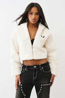 FAUX FUR LOGO ZIP JACKET, image 2