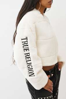 FAUX FUR LOGO ZIP JACKET, image 5