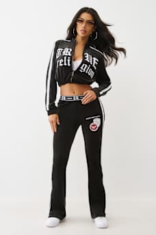 VELOUR  BOOTCUT TRACK PANT, image 2