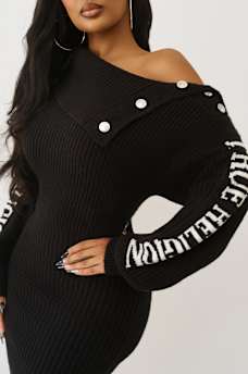 SU&Eacute;TER LARGO CON HOMBRO DESCUBIERTO, image 3