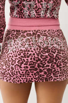 VELOUR LEOPARD MINI SKIRT, image 3