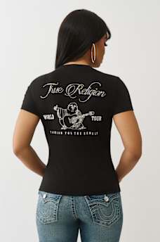 CRYSTAL BUDDHA V NECK TEE, image 5