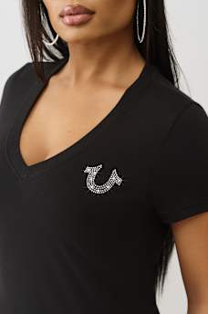 CRYSTAL BUDDHA V NECK TEE, image 6