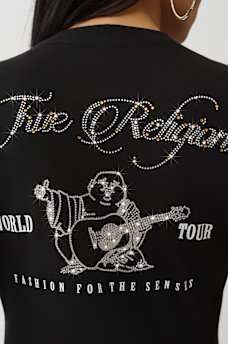 CRYSTAL BUDDHA V NECK TEE, image 1