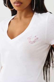 CRYSTAL BUDDHA V NECK TEE, image 6