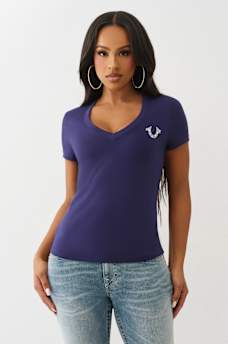 CRYSTAL BUDDHA V NECK TEE, image 2