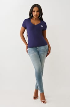 CRYSTAL BUDDHA V NECK TEE, image 3