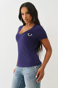 CRYSTAL BUDDHA V NECK TEE, image 4