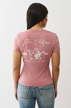 CAMISETA CON CUELLO EN V BUDDHA CON CRISTALES, image 5