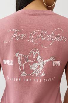 CAMISETA CON CUELLO EN V BUDDHA CON CRISTALES, image 1