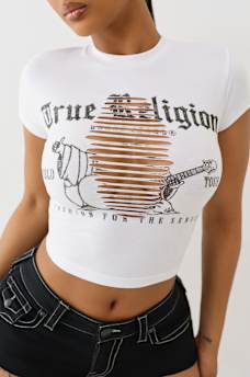 DISTRESSED CAP SLEEVE BABY TEE, image 1
