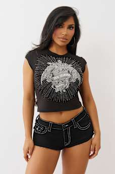 CRYSTAL WINGED HEART GRAPHIC BABY TEE, image 2