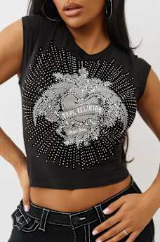 CRYSTAL WINGED HEART GRAPHIC BABY TEE, image 1