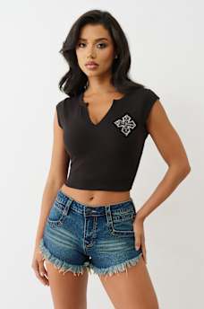 CRYSTAL LOGO CREST BABY TEE, image 2