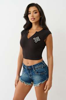 CRYSTAL LOGO CREST BABY TEE, image 4