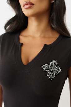 CRYSTAL LOGO CREST BABY TEE, image 6