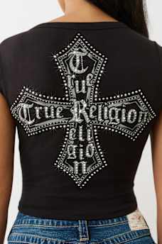 CRYSTAL LOGO CREST BABY TEE, image 1