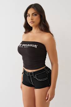 STRAPLESS RIB BANDEAU TOP, image 4