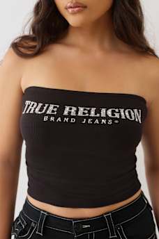 STRAPLESS RIB BANDEAU TOP, image 1
