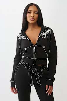 SHRUNKEN BIG T ZIP UP HOODIE, image 2