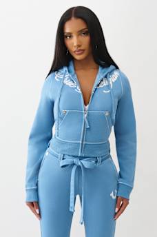 SHRUNKEN BIG T ZIP UP HOODIE, image 2