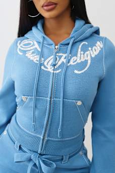 SHRUNKEN BIG T ZIP UP HOODIE, image 1