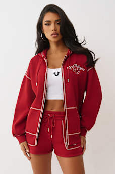 WINGED HEART APPLIQUE BOYFRIEND HOODIE, image 2