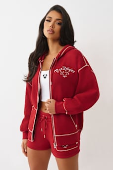 WINGED HEART APPLIQUE BOYFRIEND HOODIE, image 5